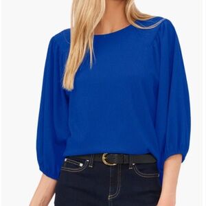 CURRENT SEASON!  Vince Camuto Crinkled Puff Three-Quarter Sleeve Top - M